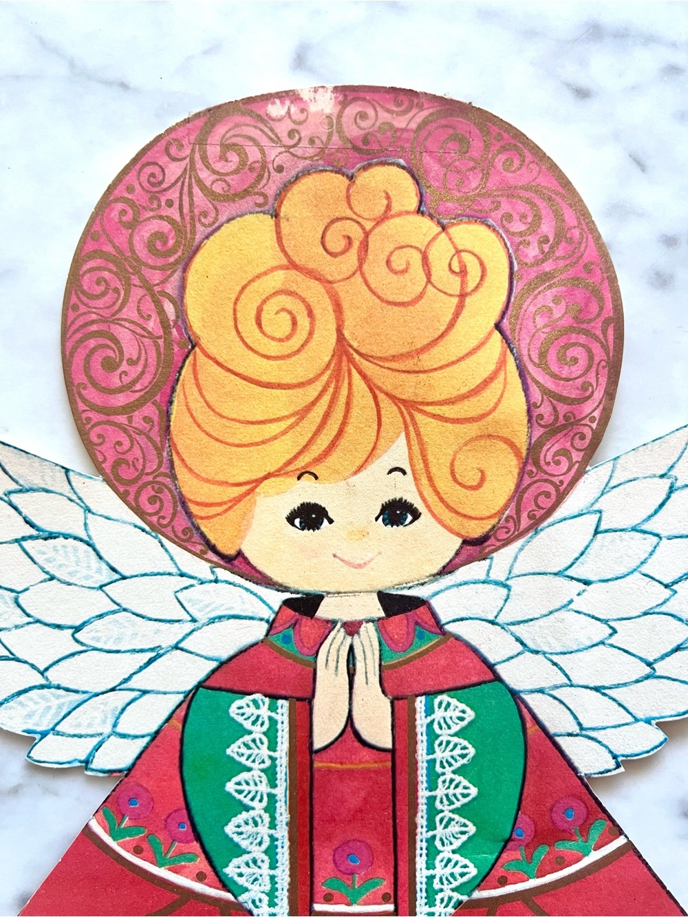 Vintage Hallmark Christmas Angel Die Cut Paper Decoration - Picture 2 of 5